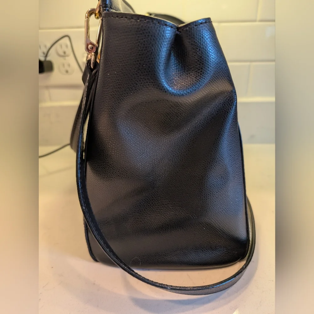 Lauren Ralph Lauren Whitby Black and White Snakeskin Satchel